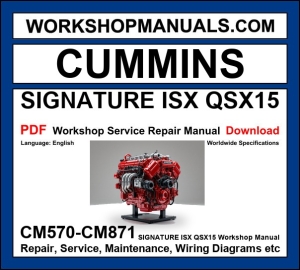 Cummins Signature ISX QSX15 Workshop Service Manual Collection PDF cover