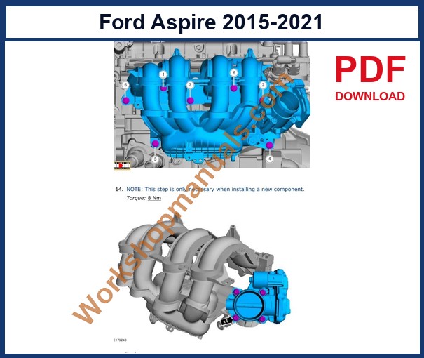 Preview sample page from the Ford Aspire factory service manual