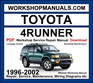 Toyota 4Runner 1996-2002 Workshop Service Repair Manual PDF Download