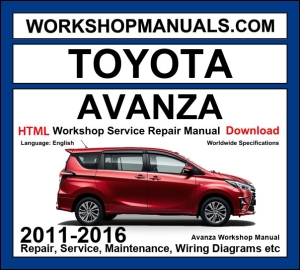 Toyota Avanza Workshop Manual 2011-2016 HTML Download cover