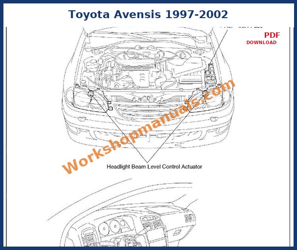 Toyota Avensis 1997-2002 body electrical wiring diagram from the factory workshop manual