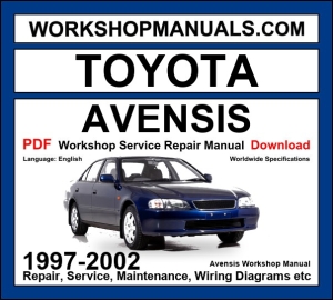 Toyota Avensis Workshop Manual Download 1997-2002 PDF