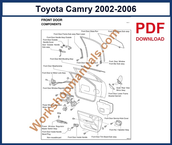 Preview sample page from the Toyota Camry factory service manual