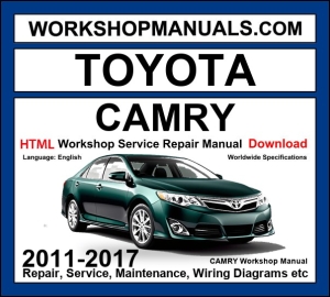 Toyota Camry 2011-2017 workshop repair manual HTML download cover