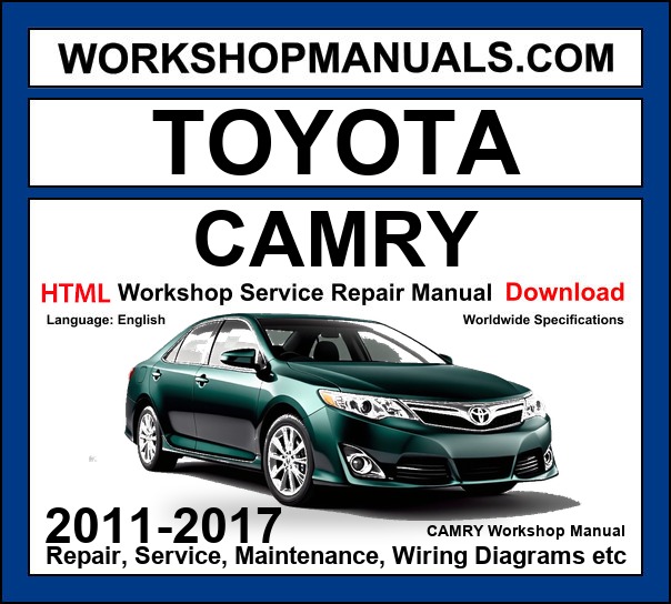 Toyota Camry 2011-2017 workshop repair manual HTML download cover