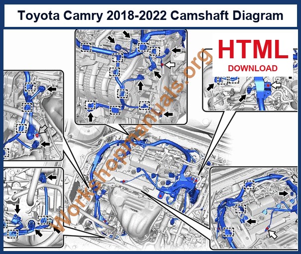 Toyota Camry 2018-2022 6AR-FSE camshaft diagram from the factory workshop manual