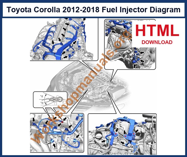Toyota Corolla 2012-2018 2ZR-FE fuel injector diagram from the factory workshop manual