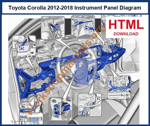Toyota Corolla 2012-2018 lower instrument panel diagram from the factory workshop manual