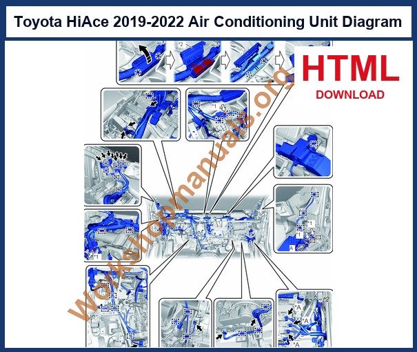 Toyota HiAce front air conditioning unit diagram from the factory workshop manual