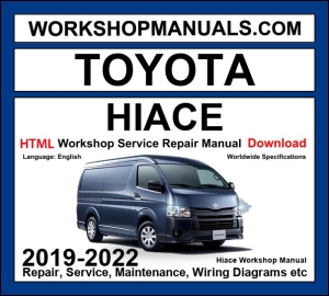 Toyota HiAce 2019-2022 Workshop Manual HTML Download cover