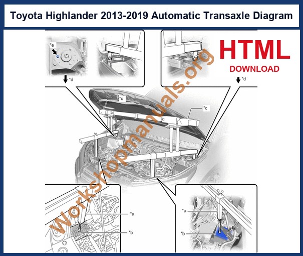 Toyota Highlander U760E automatic transaxle diagram from the factory workshop manual