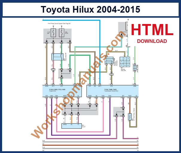 Preview sample page from the Toyota Hilux factory service manual