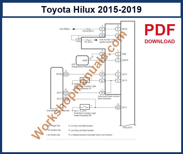 Preview sample page from the Toyota Hilux factory service manual