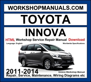 Toyota Innova Workshop Manual 2011-2014 HTML Download cover