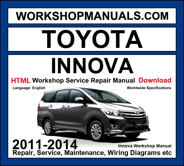 Toyota Innova Workshop Repair and Service Manual 2011-2014 HTML Download cover
