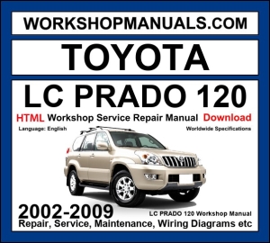 Toyota Land Cruiser Prado 120 Workshop Manual 2002-2009 HTML Download cover