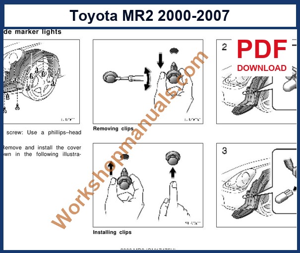 Preview sample page from the Toyota MR2 factory service manual