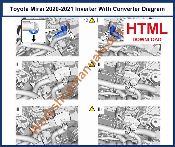 Toyota Mirai inverter with converter diagram from the factory workshop manual