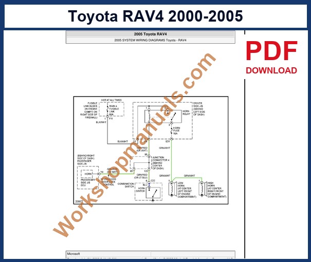 Preview sample page from the Toyota RAV4 factory service manual