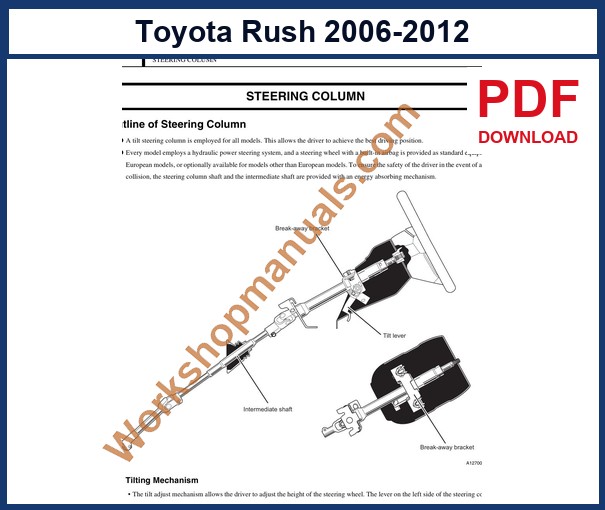 Preview sample page from the Toyota Rush factory service manual