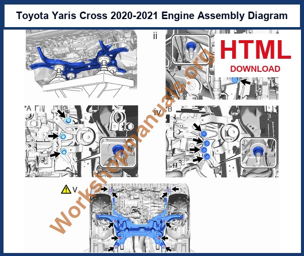 Toyota Yaris Cross M15A-FKS engine assembly diagram from the factory workshop manual