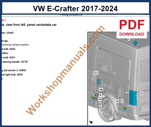 Preview sample page from the VW E-Crafter factory service manual