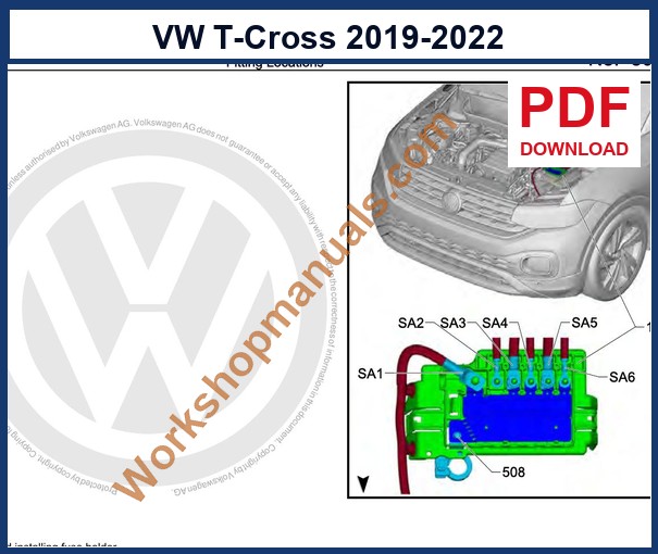Preview sample page from the VW T-Cross factory service manual