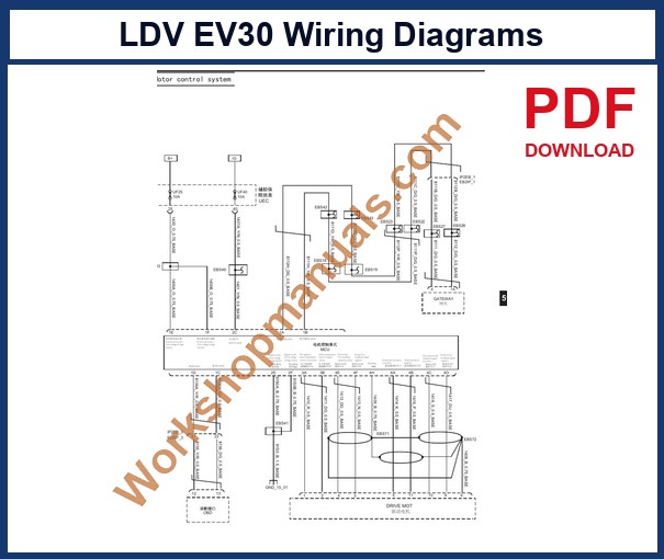 LDV EV30 Wiring Diagrams 2019-2023 sample page: motor control system wiring diagram