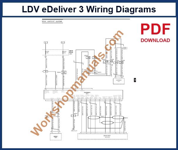 LDV eDeliver 3 Wiring Diagrams 2019-2023 sample page: motor control system wiring diagram