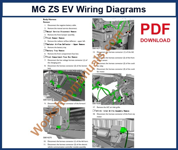 MG ZS EV Wiring Diagrams 2019-2022 sample page: body harness