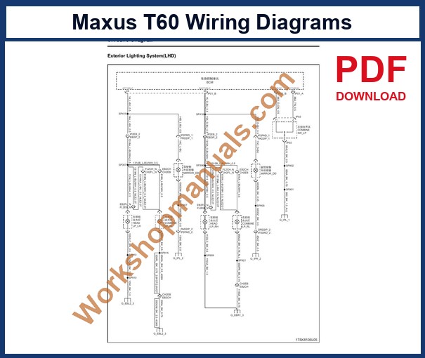 Maxus T60 Wiring Diagrams 2016-2022 sample page: circuit diagram