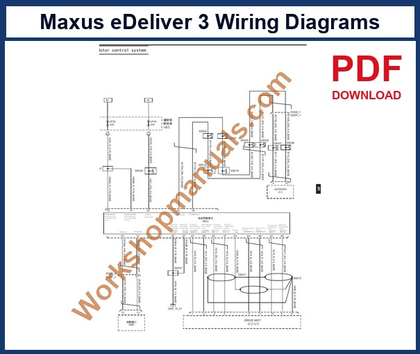 Maxus eDeliver 3 Wiring Diagrams 2019-2023 sample page: motor control system wiring diagram