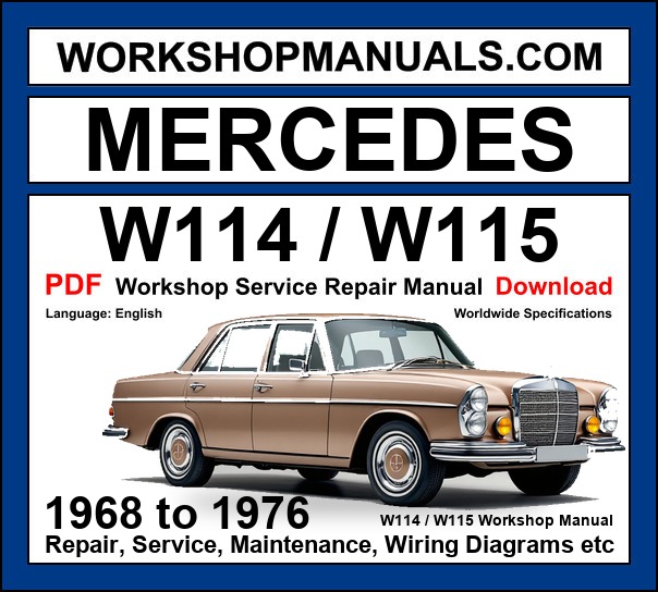 Mercedes W114 / W115 1968-1976 Workshop Service Repair Manual PDF cover