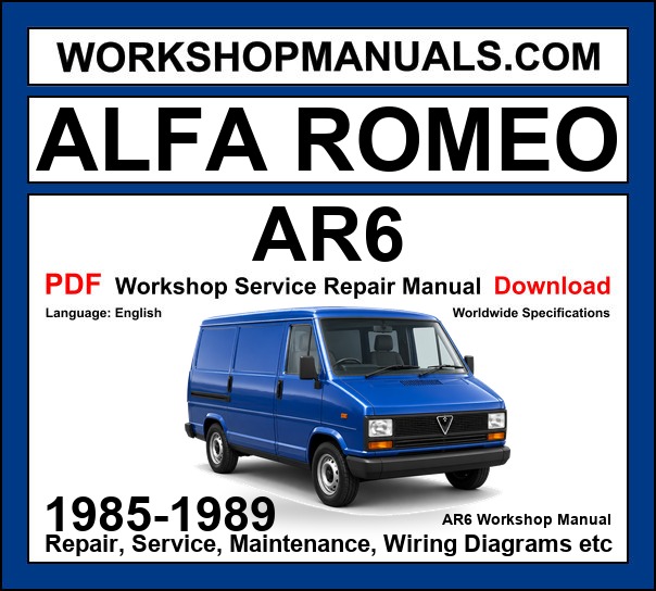 Alfa Romeo AR6 1985-1989 workshop repair manual PDF download cover