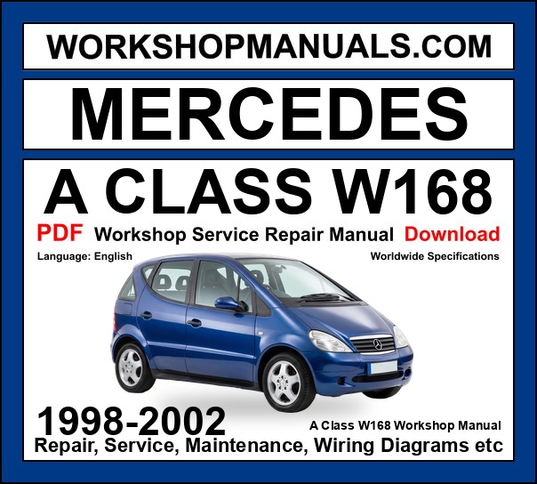 Mercedes A Class W168 Workshop Repair and Service Manual PDF 1998-2002 cover