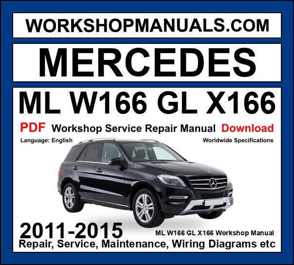 Mercedes ML W166 GL X166 Workshop Repair and Service Manual PDF 2011-2015 cover