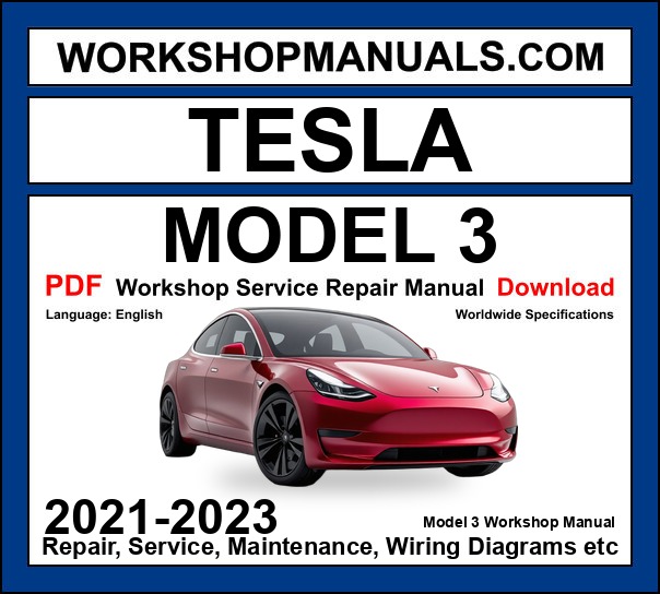 Tesla Model 3 2021-2023 Service Manual PDF Download cover