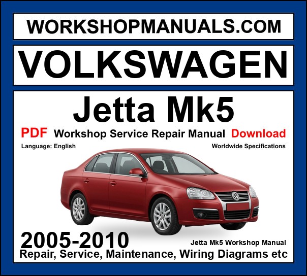 VW Volkswagen Jetta Mk5 workshop repair manual PDF 2005-2010 cover