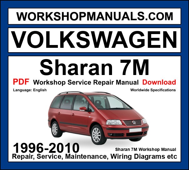VW Volkswagen Sharan 7M workshop repair manual PDF 1996-2010 cover