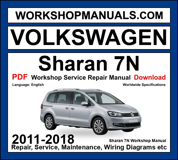 VW Volkswagen Sharan 7N workshop repair manual PDF 2011-2018 cover