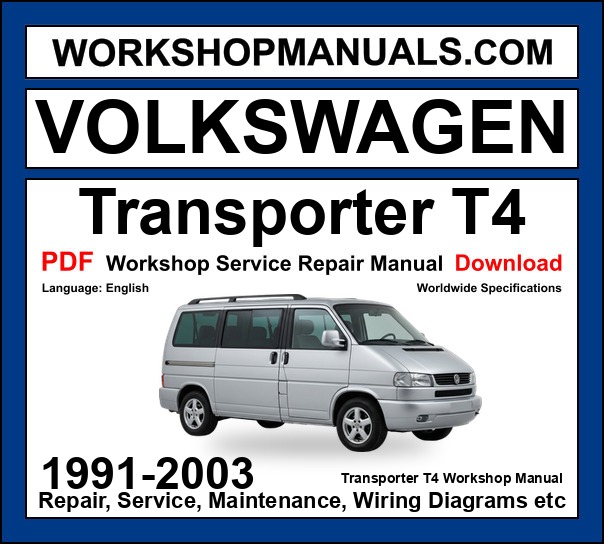 VW Volkswagen Transporter T4 workshop repair manual PDF 1991-2003 cover