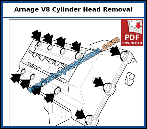 Bentley Arnage A bank cylinder head removal on the V8 with the bolt sequence arrowed, page from the dealer service manual