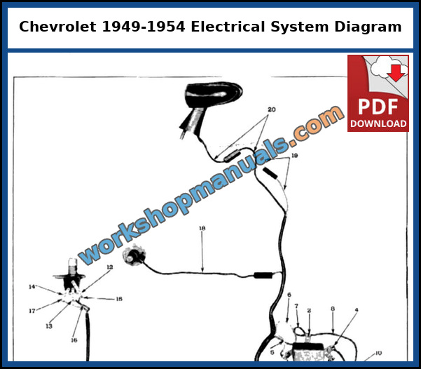 Chevrolet 1949-1954 electrical system diagram from the factory shop manual